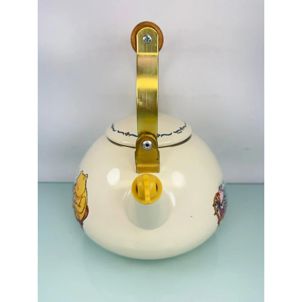 Vintage 90s Selandia Winnie the Pooh Piglet Teapot Enamel Bee Whistle Disney